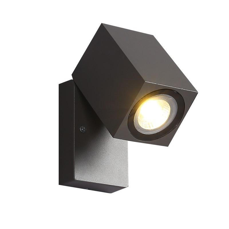 Luz de pared impermeable para exteriores, luz de pared cuadrada de ángulo ajustable, luz de pared de inducción de cuerpo humano, foco de inducción para jardín y Villa