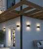 iluminación exterior lámpara de pared impermeable aluminio moderno exterior interior arriba y abajo luz de pared led exterior jardín patio porche luz