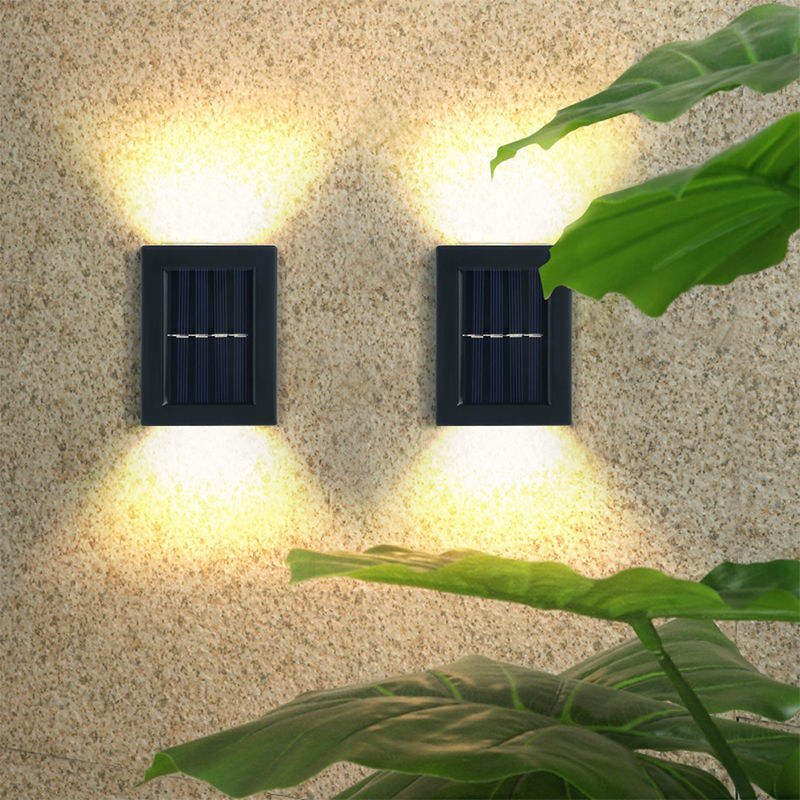 Aplique solar para pared, decoración para exteriores, jardín, patio, hogar, luz de pared impermeable hacia arriba y hacia abajo, luminoso para exteriores