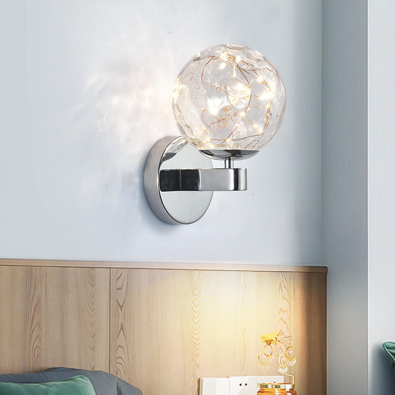Lámpara de pared Led de luz nórdica, lámpara de pared dorada, punto de pared, fábrica de gypsophila, personalidad, fondo de sala de estar, dormitorio minimalista moderno, lámpara de pared dorada junto a la cama