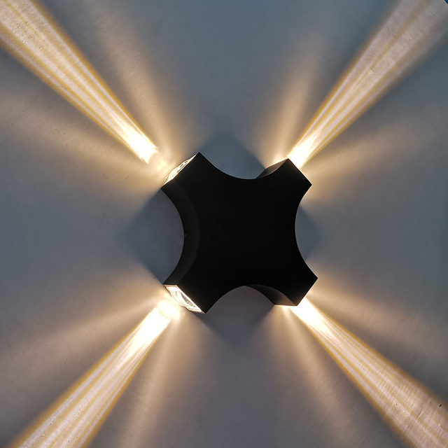 Lámpara exterior impermeable de diseño moderno montada en la pared de 4W 12W up down loft RGB control remoto LED lámparas de pared wandlamp