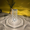 Amazon Luxury Acrílico Moderno Transparente Led Control táctil Cristal Lámpara de mesita de noche Luz recargable Cena romántica Luz