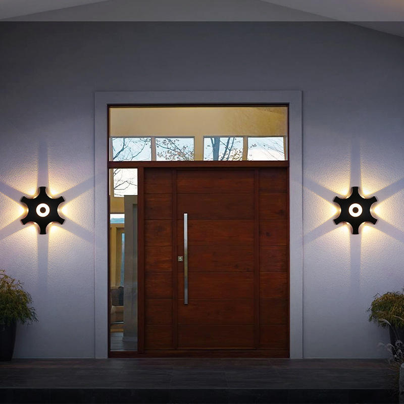Lámpara de pared Led 2023 de aluminio para exteriores IP65, luz de pared impermeable hacia arriba y hacia abajo para el hogar, escalera, dormitorio, cabecera, baño, pasillo, iluminación