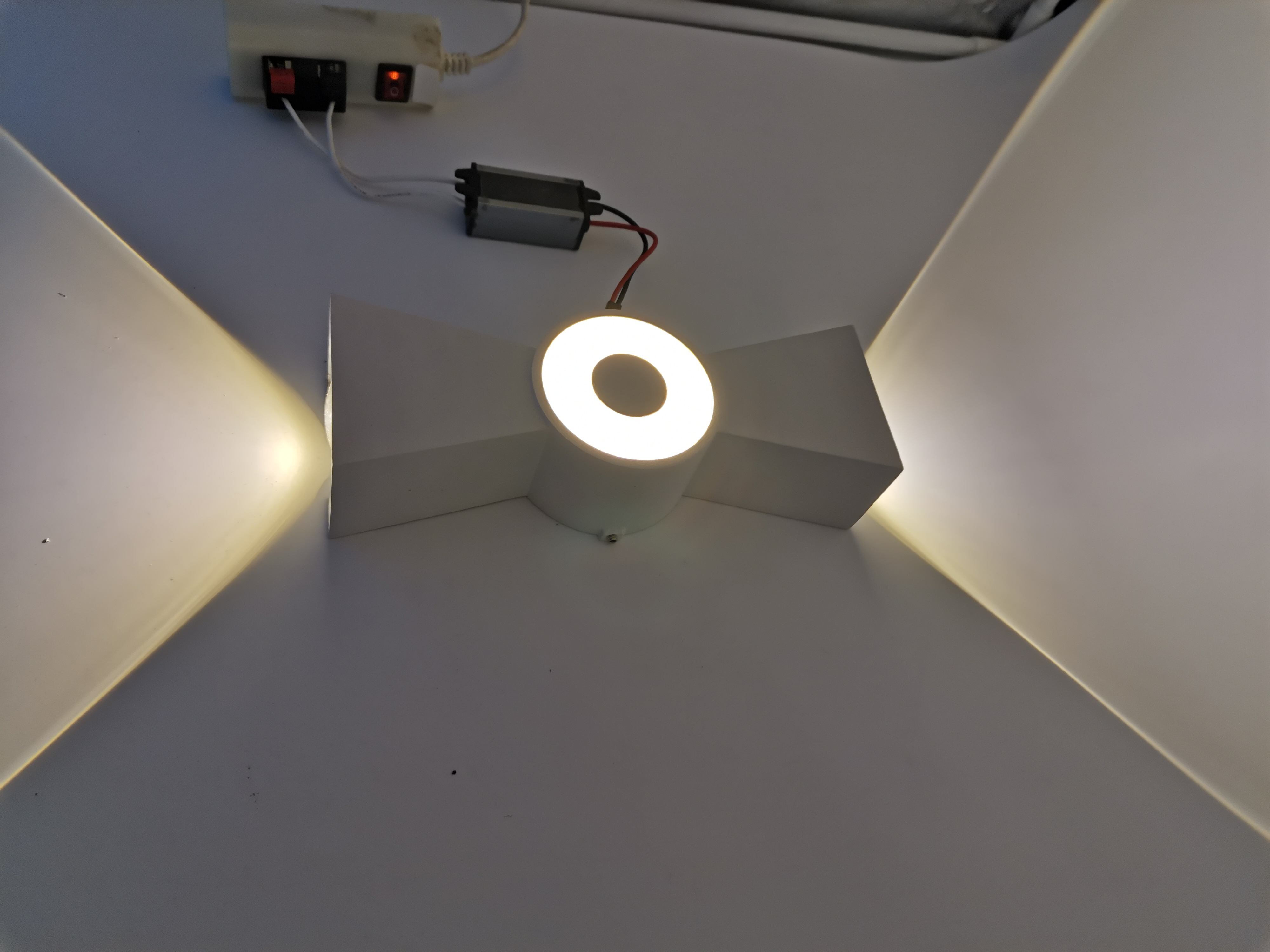 Lámpara de pared con forma de nudo chino impermeable para exteriores de 6W, candelabro de aluminio con chip COB arriba y abajo, luz de pared ip65, jardín de porche cuadrado