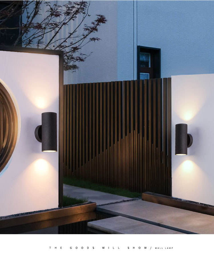 6W 12W COB Up Down impermeable IP65 lámpara de porche de doble cabeza cilindro exterior interior balcón accesorio Led pared lámpara de pared