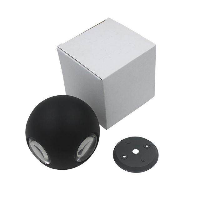 Bola redonda 6W 12W Escalera Highbright A prueba de herrumbre Deco residencial A prueba de agua IP65 Luz de pared LED de aluminio de alta calidad