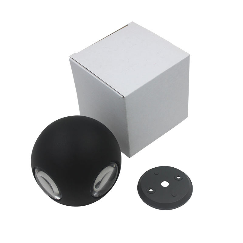 Bola redonda 6W 12W Escalera Highbright A prueba de herrumbre Deco residencial A prueba de agua IP65 Luz de pared LED de aluminio de alta calidad