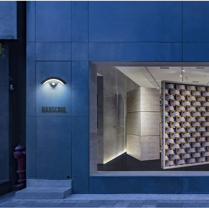 Lámpara de jardín Sector 18W Lámpara de pared impermeable para exteriores Lámpara de pared de aluminio con iluminación LED