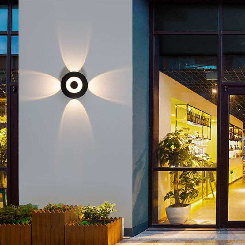 Lámpara LED de pared de 6W/10W para exteriores, resistente al agua, IP65, lámpara de pared de jardín para porche y decoración de noche para dormitorio interior, lámpara de iluminación de aluminio