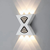 Lámpara de pared con forma de letra de 12 W Luz hacia arriba y hacia abajo Aplique de pared LED para exteriores Aplique de pared para exteriores moderno Aplique de pared para exteriores negro Aplique de pared para exteriores negro