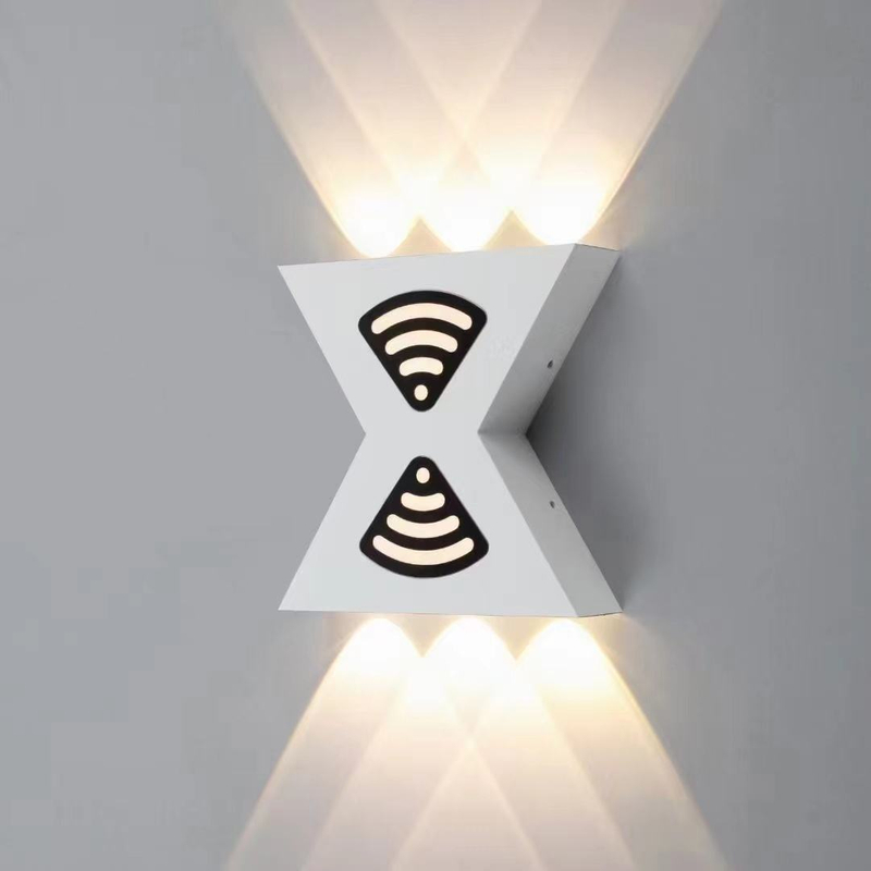 Lámpara de pared con forma de letra de 12 W Luz hacia arriba y hacia abajo Aplique de pared LED para exteriores Aplique de pared para exteriores moderno Aplique de pared para exteriores negro Aplique de pared para exteriores negro