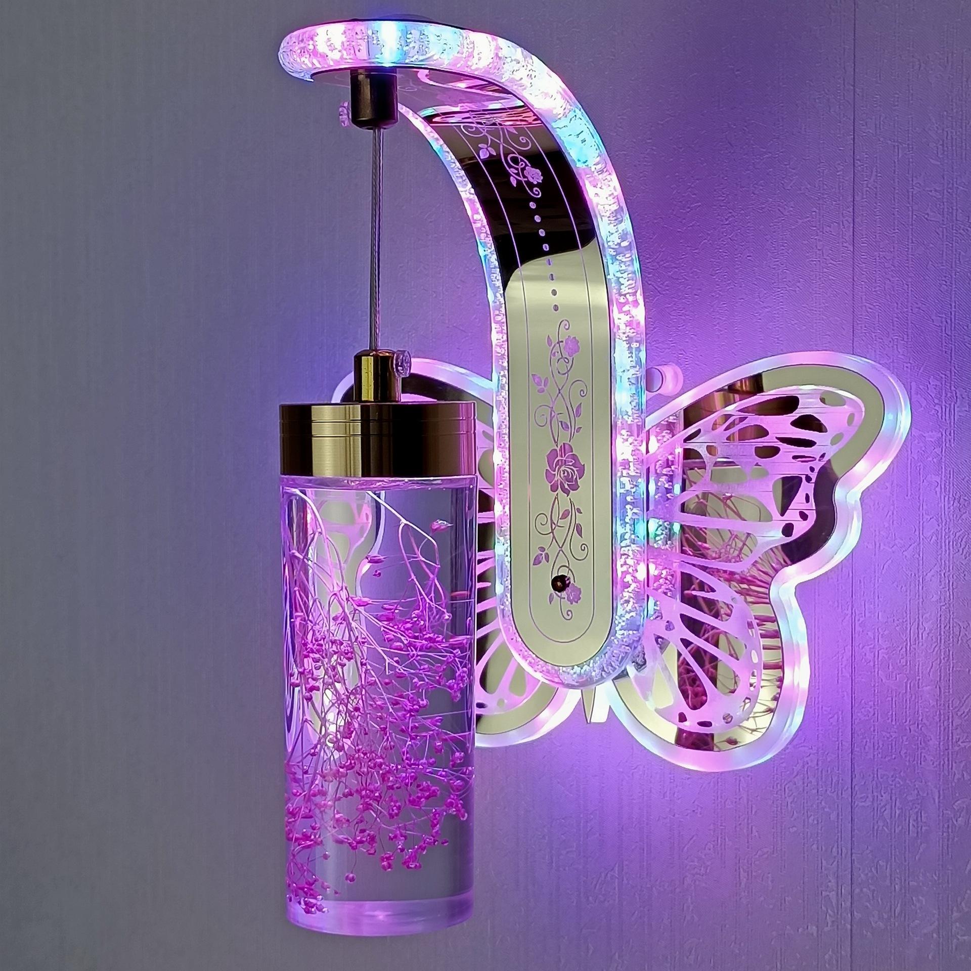 Nueva luz de pared Led para cabecera, dormitorio, Hotel, luces de baño simples, lámpara de pared led ámbar creativa moderna con flor verdadera
