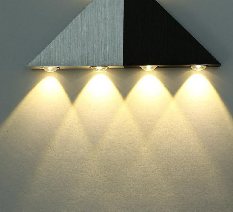 Lámpara de pared triangular de 5W hacia arriba y hacia abajo para dormitorio, escaleras, candelabro interior, iluminación hacia arriba y hacia abajo, estilo europeo, Año Nuevo