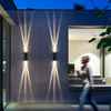 Lámpara de pared de tres haces de carcasa negra de 6W IP65, luz de pared impermeable para exteriores, lámpara de jardín, lámpara de calle para decoración de jardín