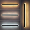 Lámpara de pared de línea LED minimalista moderna, dormitorio, mesita de noche, sofá, baño, espejo de fondo, lámpara decorativa, luces acrílicas de hierro Mrought