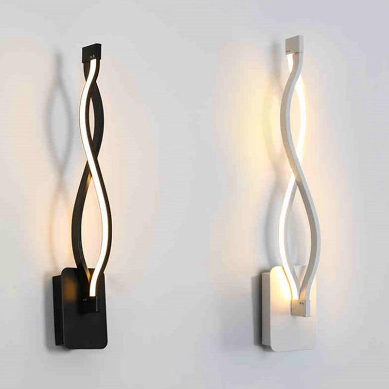 16W Decoración de la casa moderna Forma de onda Aluminio Arriba Abajo Lámpara de pared LED Luz de pared LED para interiores Luz de guirnalda de vacaciones