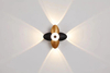 Luz de montaje en pared impermeable negra moderna, aplique de pared de aluminio, 2 luces, decoración de luz de pared para exteriores para jardín hacia arriba y hacia abajo