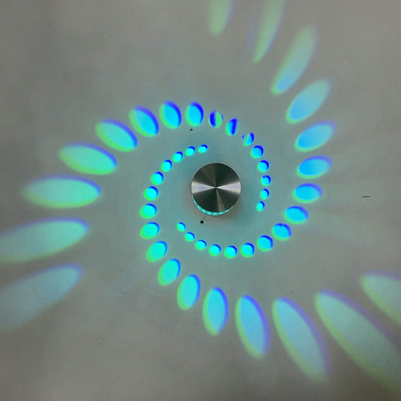 Luz LED de pared con agujero en espiral, lámpara de pared de 16 colores, lámpara de pared con control remoto adecuada para Hall KTV Bar, decoración del hogar, lámpara de pared artística