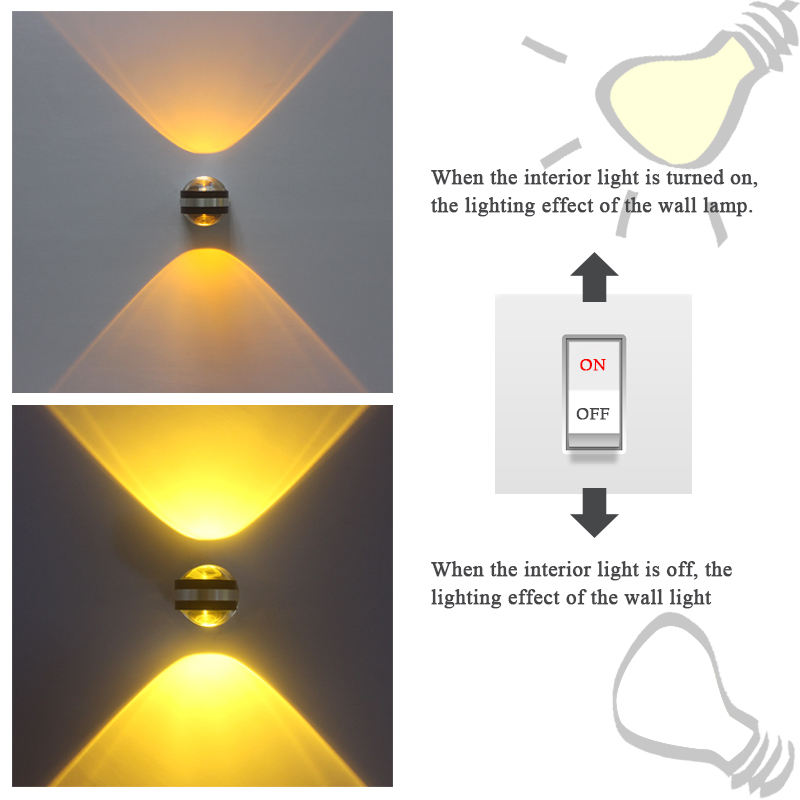 Nueva lámpara de pared de cristal de doble cara de alta calidad, luz de tocador de precio competitivo para Hotel interior
