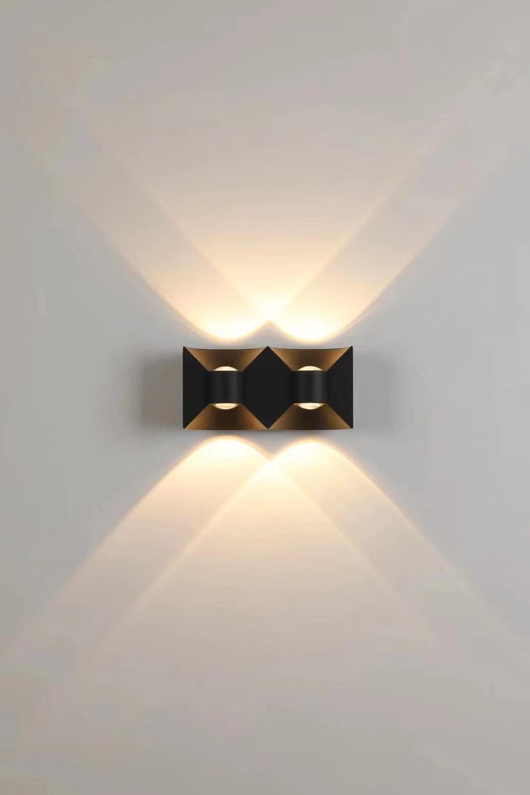Lámpara de pared con lazo de 6W, luz de pared LED resistente al agua, precio de fábrica, carcasa en blanco y negro, luces decorativas para el hogar y el jardín