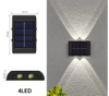 Luz de pared solar de 6LED hacia arriba y hacia abajo, decoración para exteriores, jardín, patio, luz de pared para el hogar, artículos luminosos impermeables para exteriores