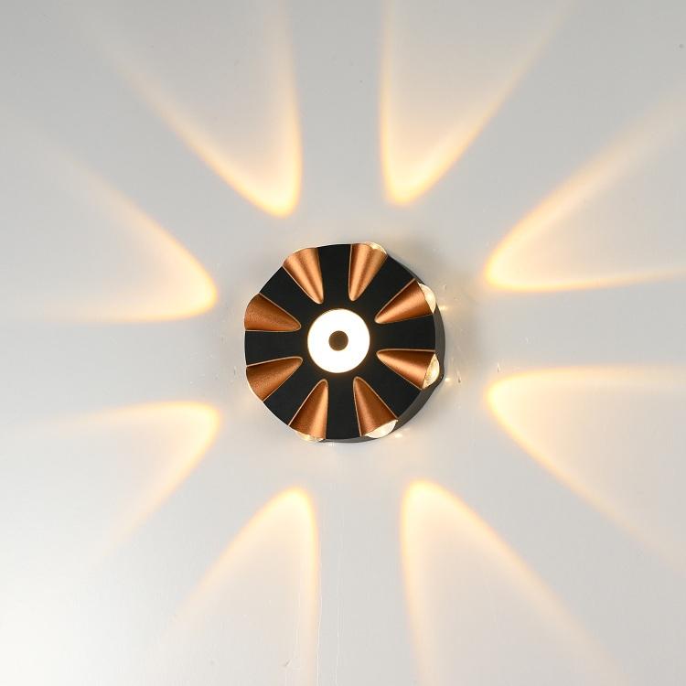 Cubo IP65 Iluminación LED para exteriores montada en superficie ajustable, Lámpara de pared LED impermeable para exteriores Lámpara de pared negra y dorada