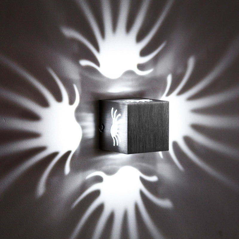 Luz de pared RGB de lujo de aluminio de 3W para decoración de galería de arte, lámpara de balcón frontal, luz de porche