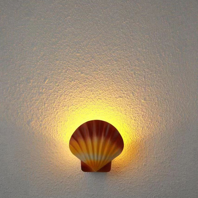 Nueva lámpara impermeable de 5W, candelabro LED moderno, luz de pared led para exteriores, luz interior, lámpara de concha de jardín para loft, color de luz RGB