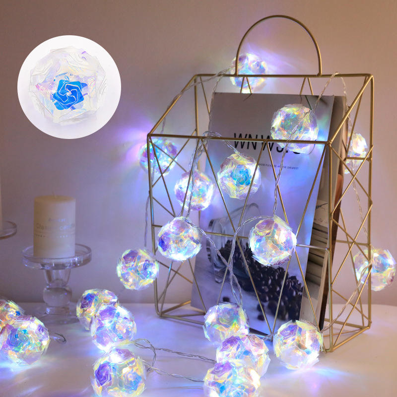 Luz de decoración de Navidad LED, guirnalda de decoración de habitación de Año Nuevo, adornos de vacaciones, decoración de jardín al aire libre, lámpara de cadena, luces de Papá Noel