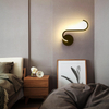 Lámpara de pared de cobre minimalista moderna, pasillo americano, pasillo, dormitorio, mesita de noche, lámpara de estudio, muebles de luz de espejo LED creativos nórdicos