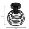 Lámparas de techo E27 de hierro Vintage para interiores, accesorios para pasillo, lámpara de techo LED Retro para interiores, para dormitorio, sala de estar, negro