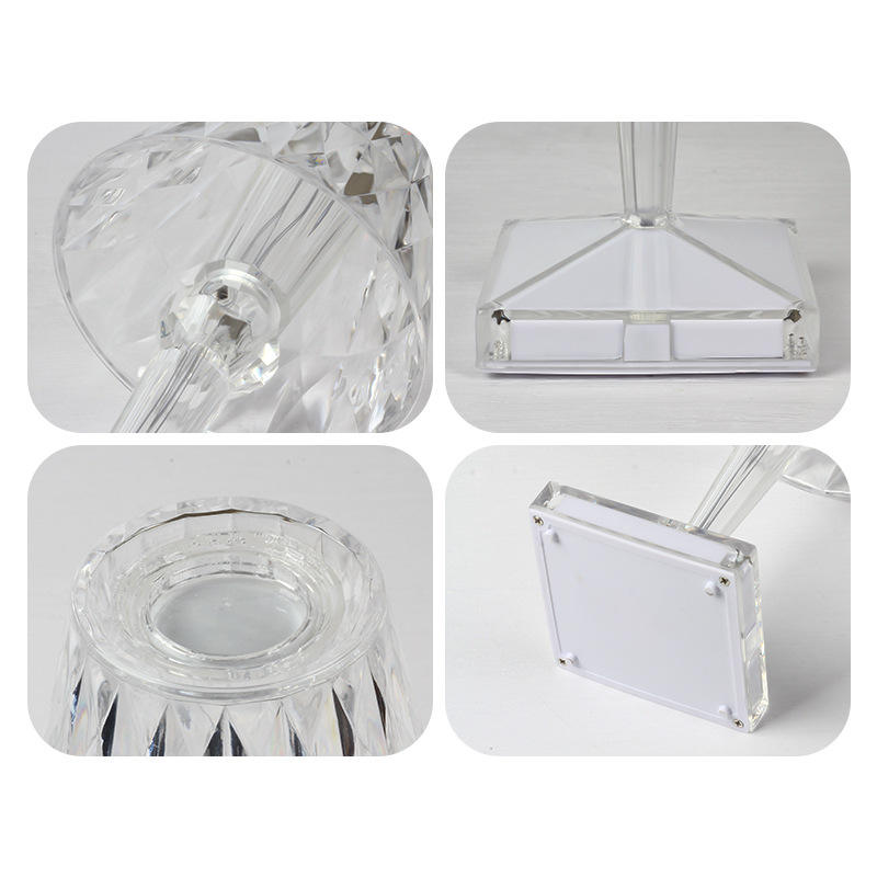 Lámpara LED de cristal Lámpara de escritorio con control táctil Lámpara de escritorio de cristal RGB con lámpara de escritorio con control remoto Proyector de lámpara LED de carga de cristal Lámpara de noche romántica de 16 colores