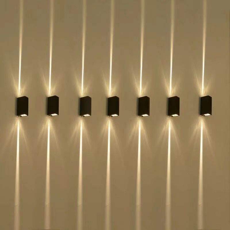 6W Modern Led Black shell beam light luz de pared impermeable y luz nocturna al aire libre arriba y abajo luces de pared para el hogar