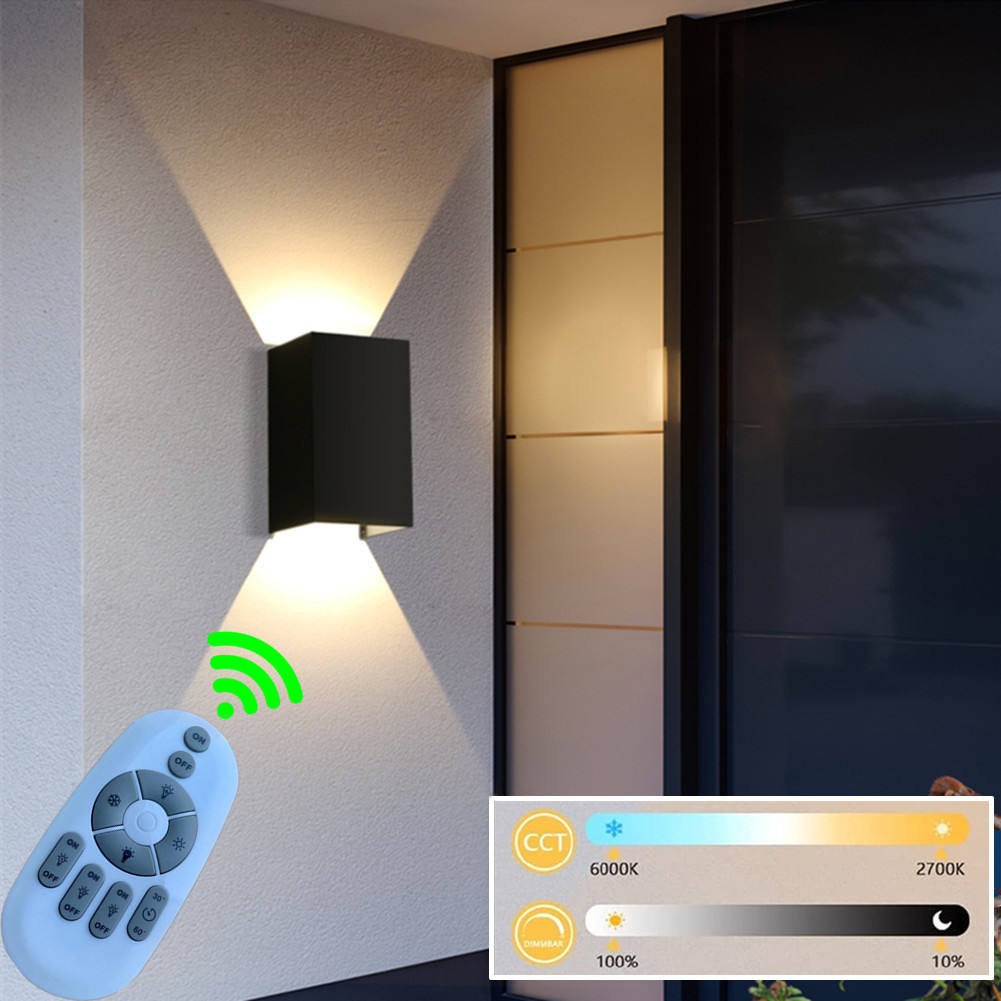 Luces de pared Led cuadradas Pasillo exterior Pasillo Lámpara regulable multicolor hacia arriba con sensor de movimiento para pared KTV Bar Dormitorio
