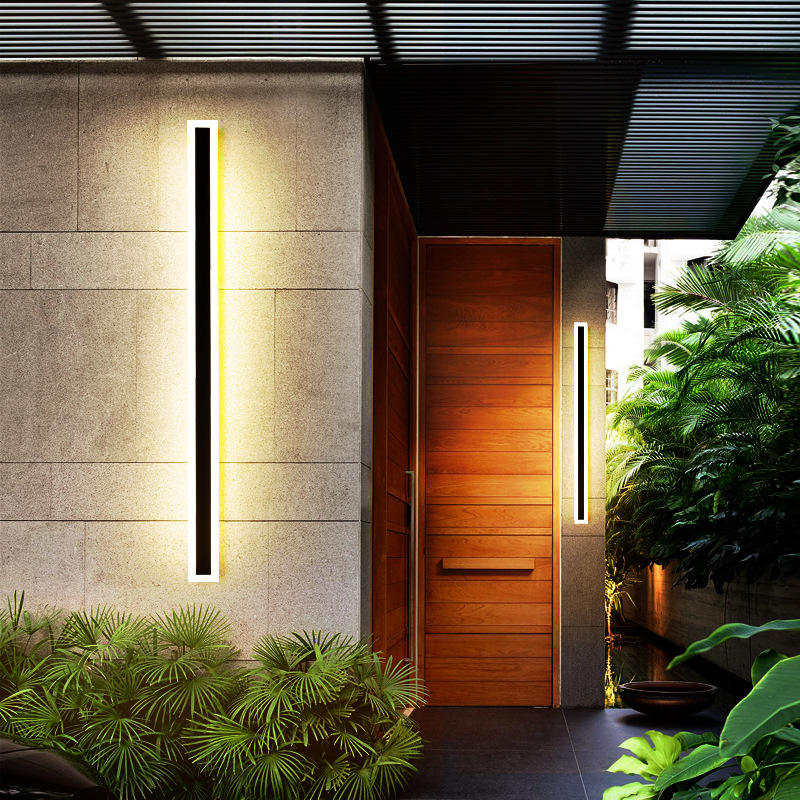 Lámpara de pared impermeable LED de aluminio moderno para jardín Rectangular