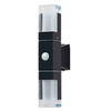 Moderna lámpara de pared impermeable para exteriores, sensor de movimiento PIR, luz de pared, porche de jardín, puerta frontal, cuerpo de lámpara de aluminio negro