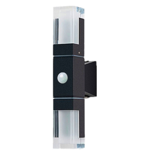Moderna lámpara de pared impermeable para exteriores, sensor de movimiento PIR, luz de pared, porche de jardín, puerta frontal, cuerpo de lámpara de aluminio negro