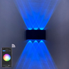 Lámpara de pared LED regulable compatible con Bluetooth para aplicación remota de luz de pared interior RGBW utilizada para decoración de vacaciones AC85-265V