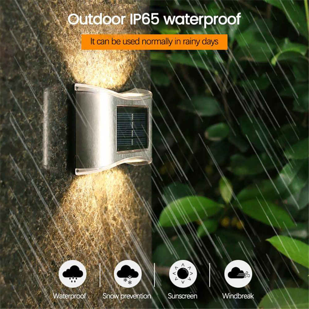 Lámpara Solar de 6LED IP65, lámpara impermeable para exteriores, lámpara de pared para patio, decoración de Villa de jardín, luz LED de pared para jardín