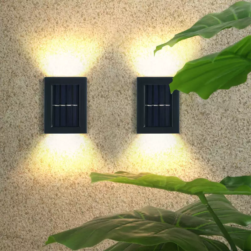 Luz de pared de carga solar Impermeable al aire libre IP65 Luz de pared de escalera arriba y abajo Luz de noche LED solar