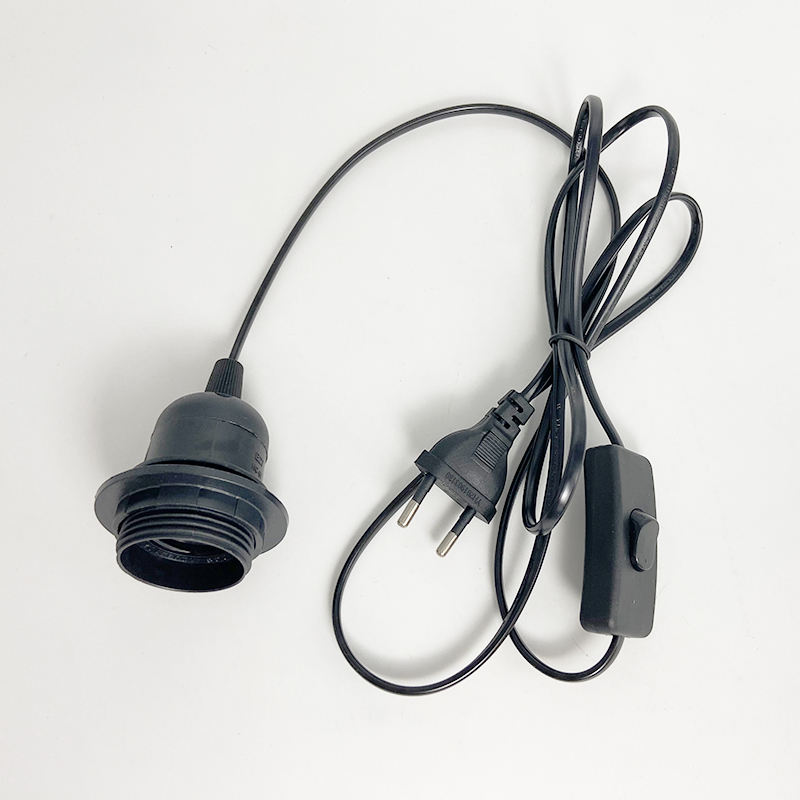 Cable de alimentación de extensión E27 E14 US AU UK EU con Cable de interruptor 303, Base de tornillo de 1,8 m, portalámparas, lámpara colgante LED, enchufe de bombilla