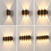 Luz LED de pared de 6W y 12W para exteriores, resistente al agua, IP65, lámpara de pared de jardín para porche, lámparas de iluminación para decoración de cabecera de dormitorio interior, lámparas de aluminio