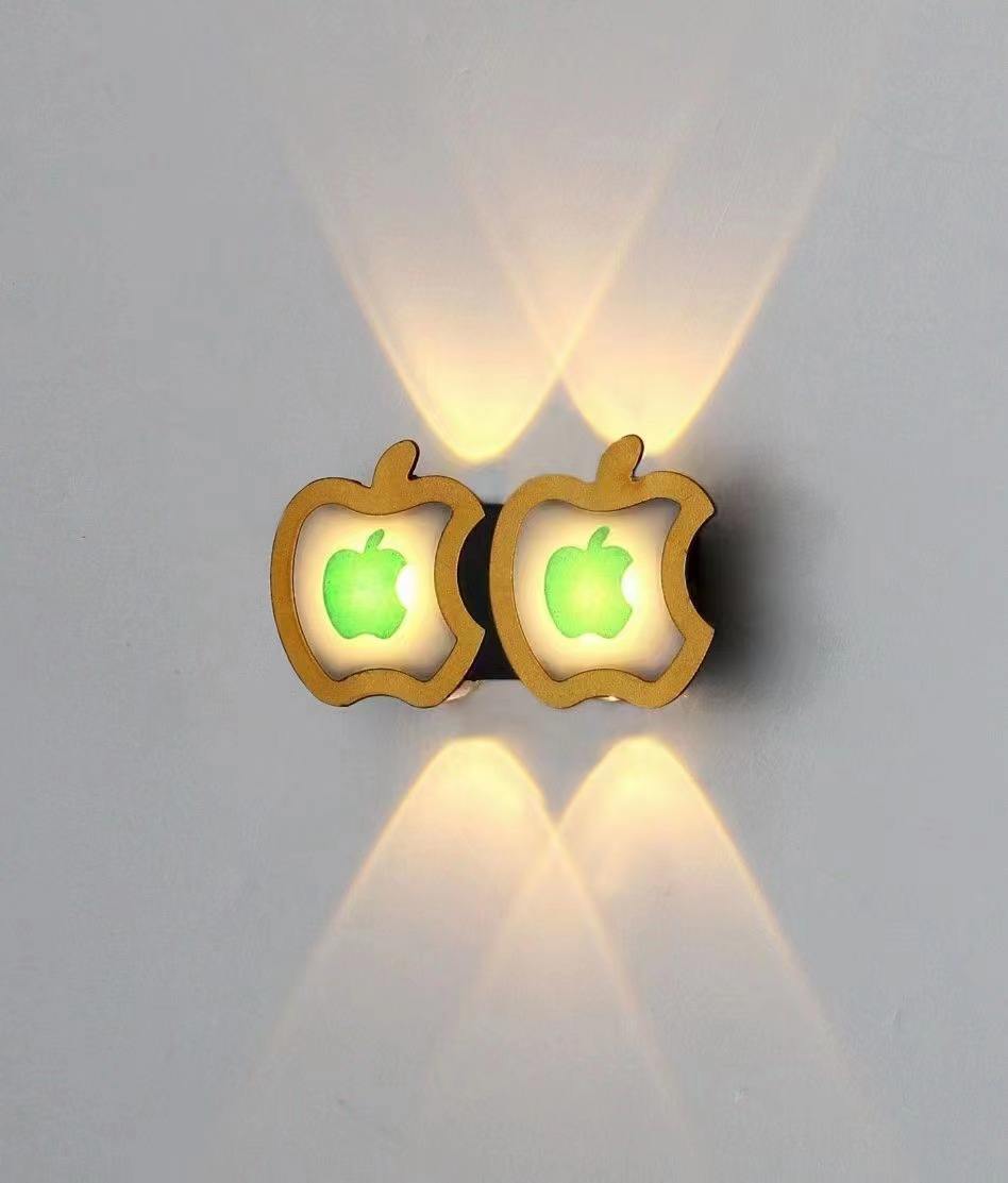 Nuevo estilo, lámpara de pared con personalidad de manzana dorada, lámpara Led Simple de fondo para sala de estar, lámpara de pared redonda, iluminación para pasillo de Hotel y pasillo