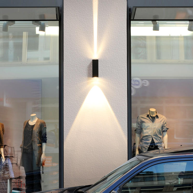6W Modern Led Black shell beam light luz de pared impermeable luz de noche al aire libre arriba y abajo luces de pared para el hogar