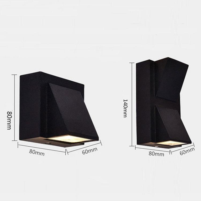 Iluminación exterior Lámpara de pared impermeable Aluminio moderno Arriba y abajo Luz de pared Led Exterior Jardín Patio Luz de porche