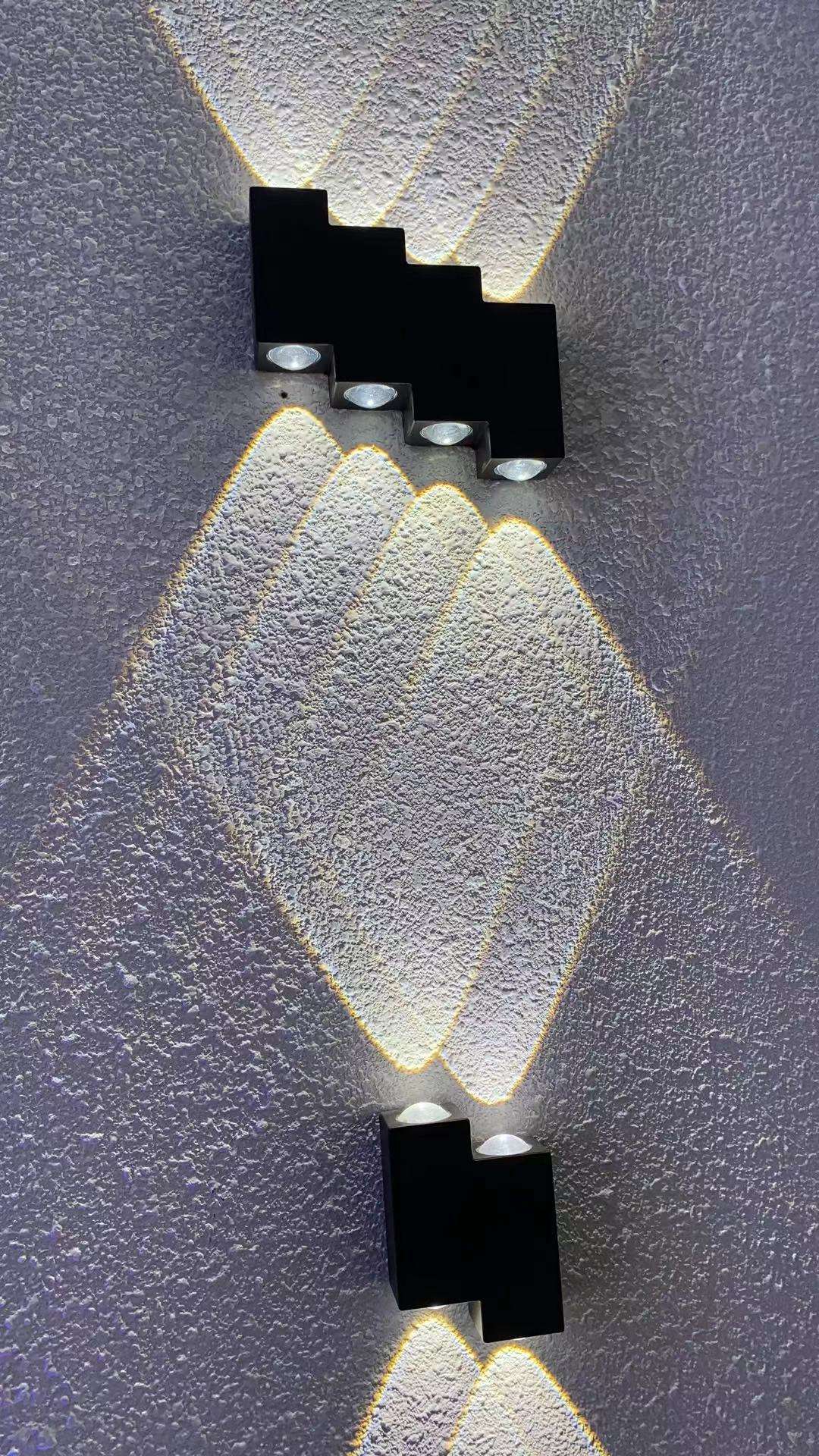 Luz LED decorativa 4 lámpara de pared de escalera impermeable y luz nocturna moderna para exteriores luz de pared Led para exteriores pared impermeable