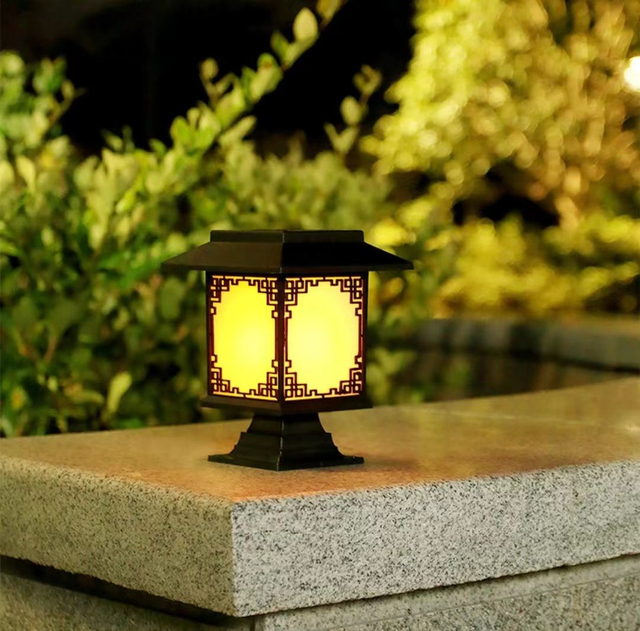 Lámpara solar de 5 LED para patio, lámpara de suelo para césped, lámpara solar para jardín, enrejado de jardín, decoración de luz para habitación antigua al aire libre, estilo americano 