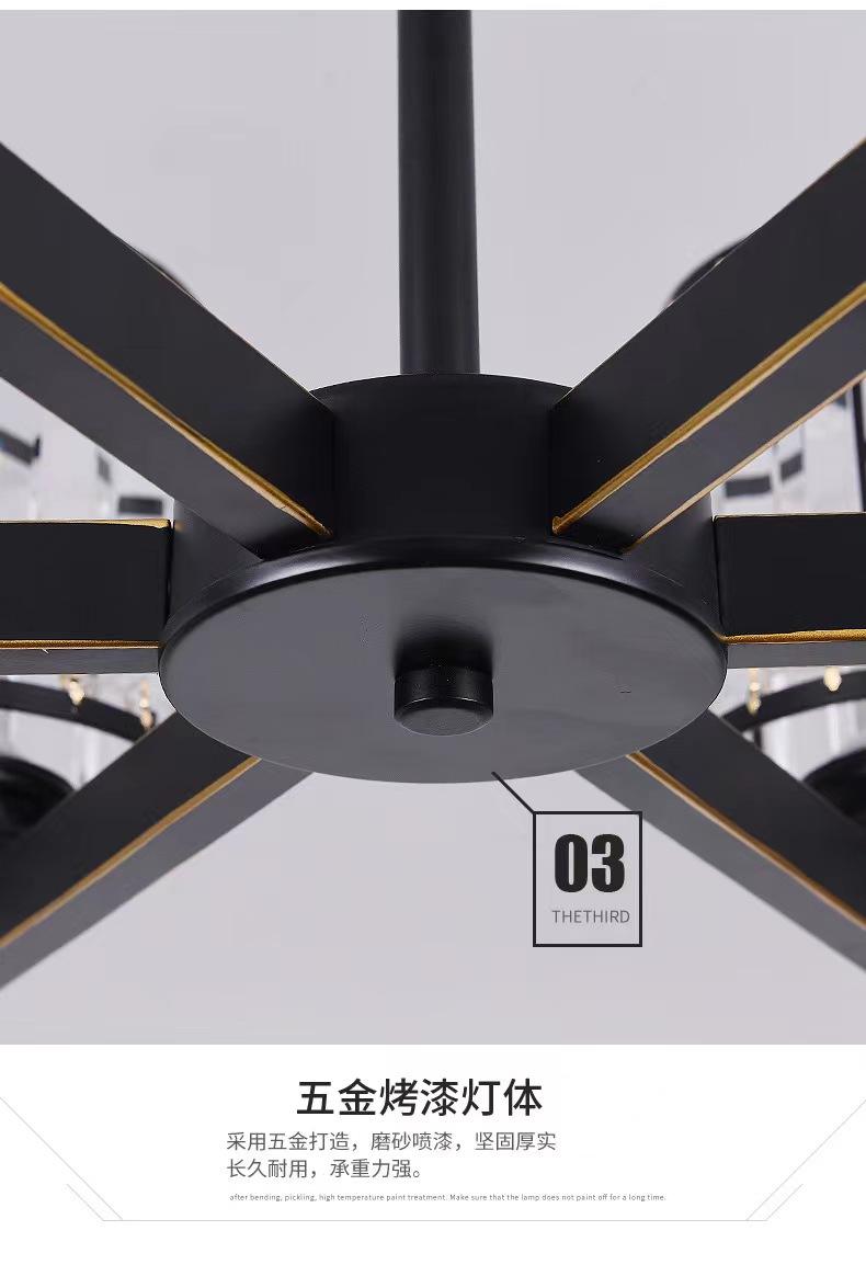 70W Lámpara colgante Comedor Araña Foyer Araña Negro Led Diseño nórdico Aluminio Lámpara luminosa moderna Iluminación Sala de embalaje
