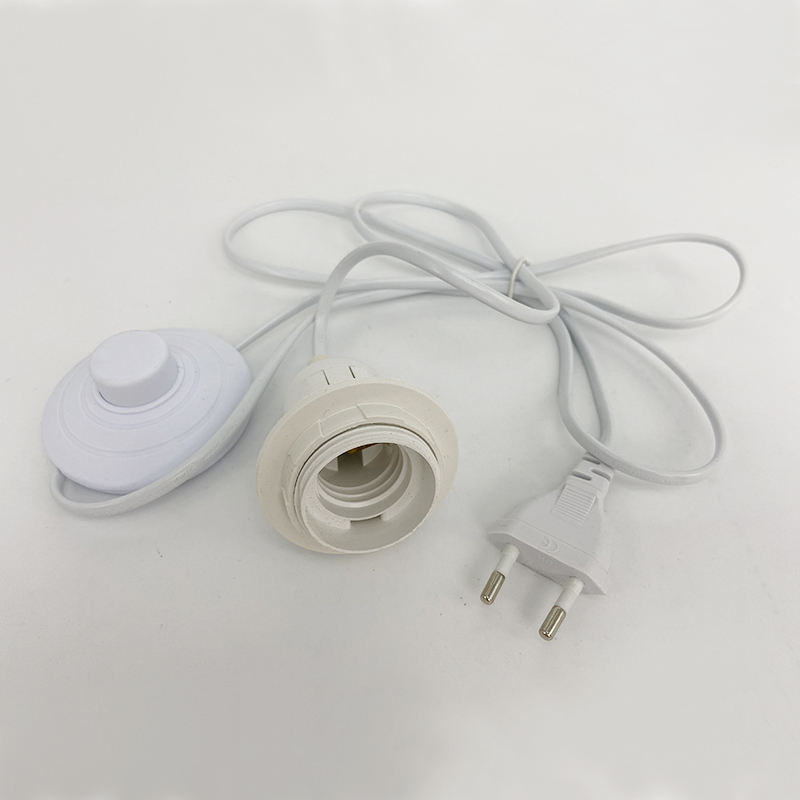 Enchufe europeo e27 cable de alimentación portalámparas con enchufe europeo interruptor de encendido/apagado VDE OEM 2.5A 250V mejor precio calidad
