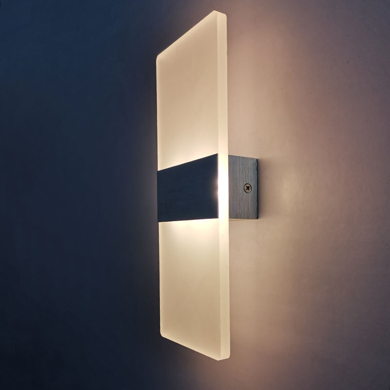 Lámpara de pared de acrílico de 6 W Lámpara de pared de acrílico redonda Lámpara de pared de acrílico rectangular Lámpara de apliques de pared LED para sala de estar Dormitorio Hotel Restaurante Iluminación